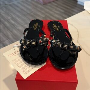 Valentino Garavani Black Studded Sandals